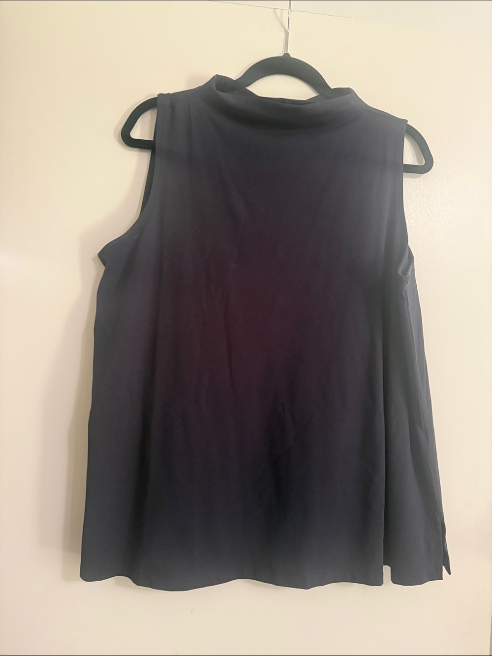 Eileen Fisher Sleeveless Mock Neck Top — Black